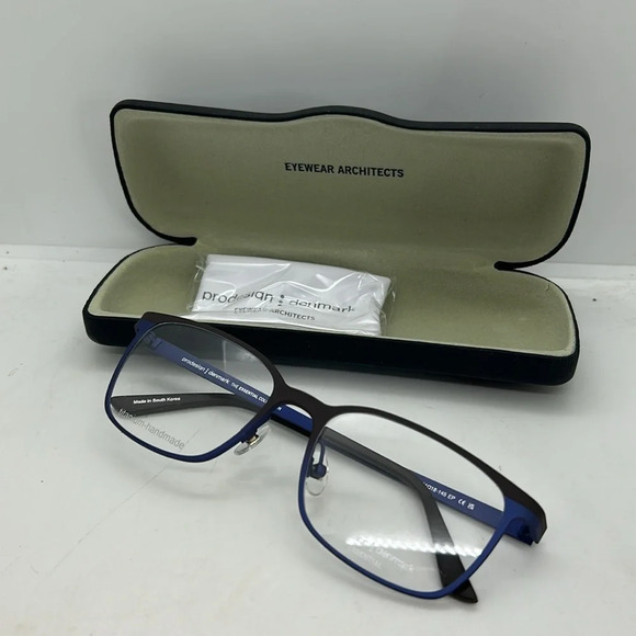 Prodesign 1452 Men’s Eyeglasses Frames Case RXable 6121 Bluish Black NWT - Picture 7 of 7